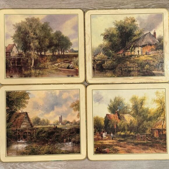 Vintage- Clover Leaf - 4 Table Mats Rural Britain Scenes In Box - Picture 1 of 11